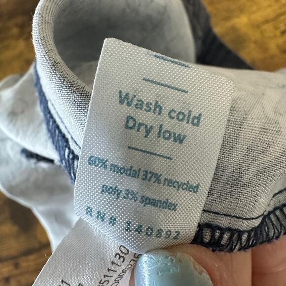 Marine Layer pants women size small blue floral pull on modal casual pockets - Picture 9 of 10